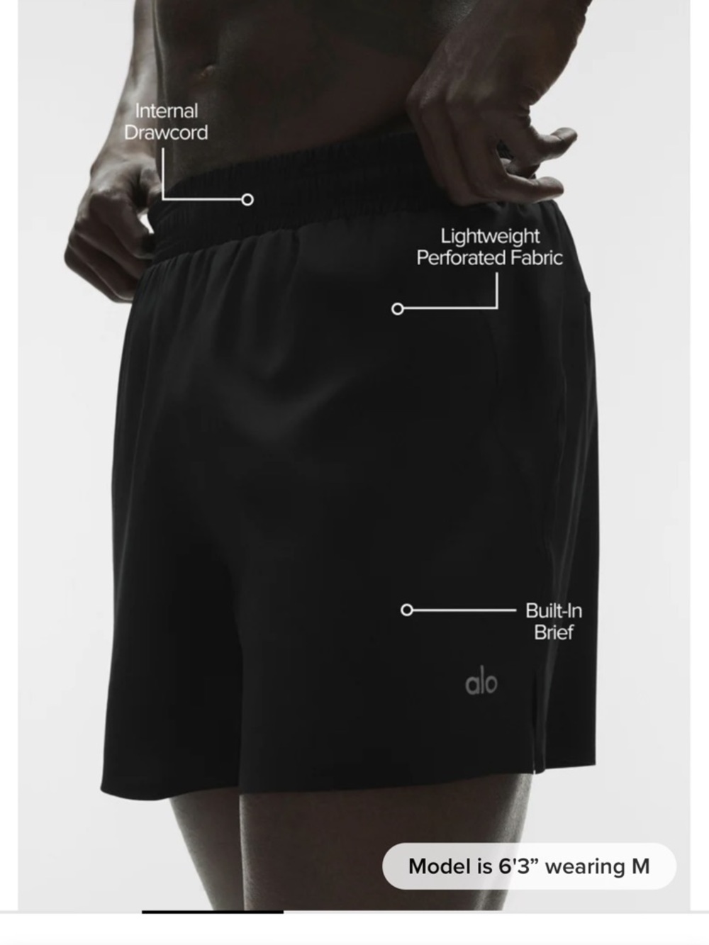ALO Yoga Black Lightweight Athletic Shorts large